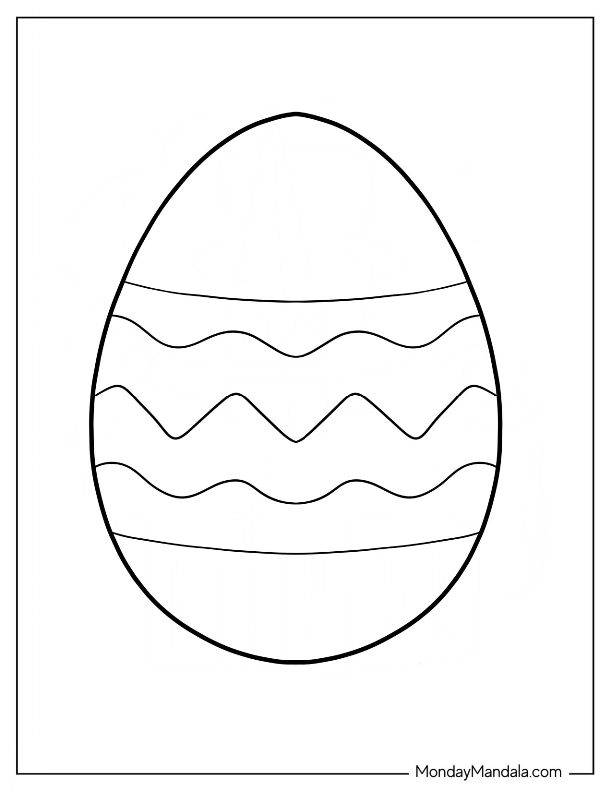 Easter Coloring Page Of  Simple Easter Egg Outline For Kids coloring page