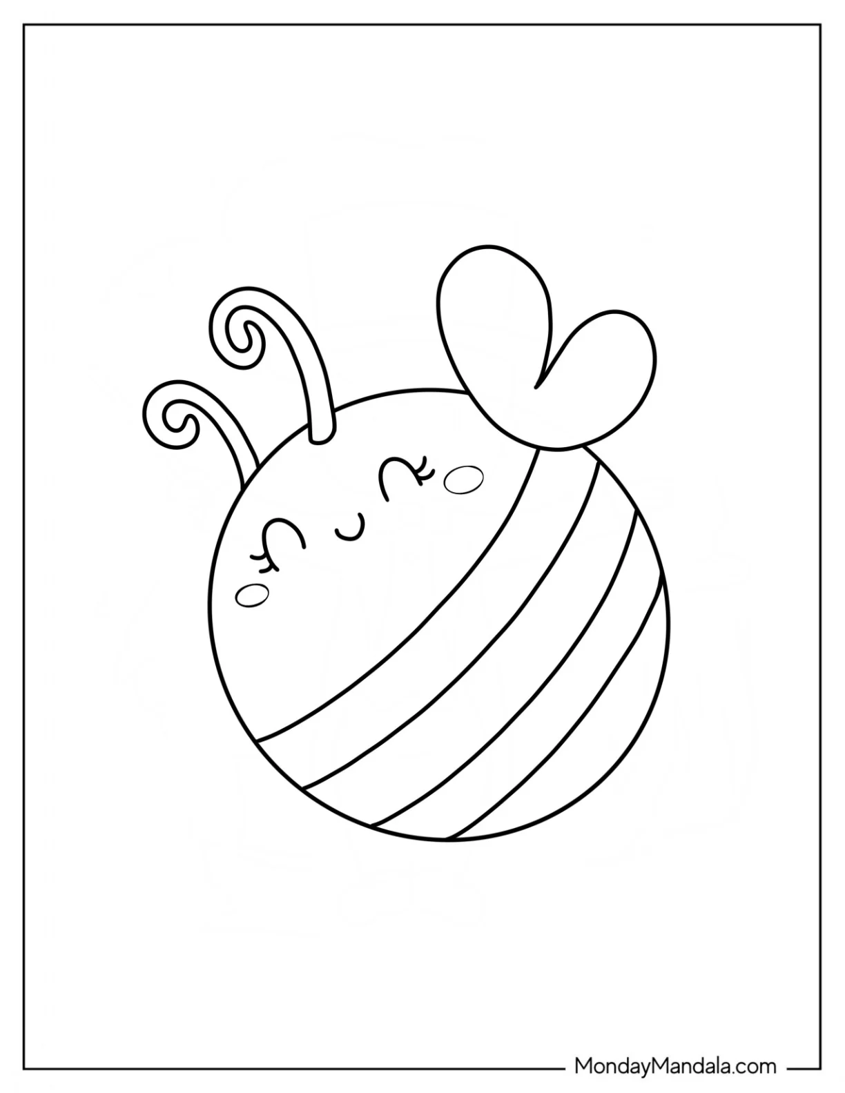 Happy Spring Coloring Page Bee Coloring Page For Preschoolers coloring page