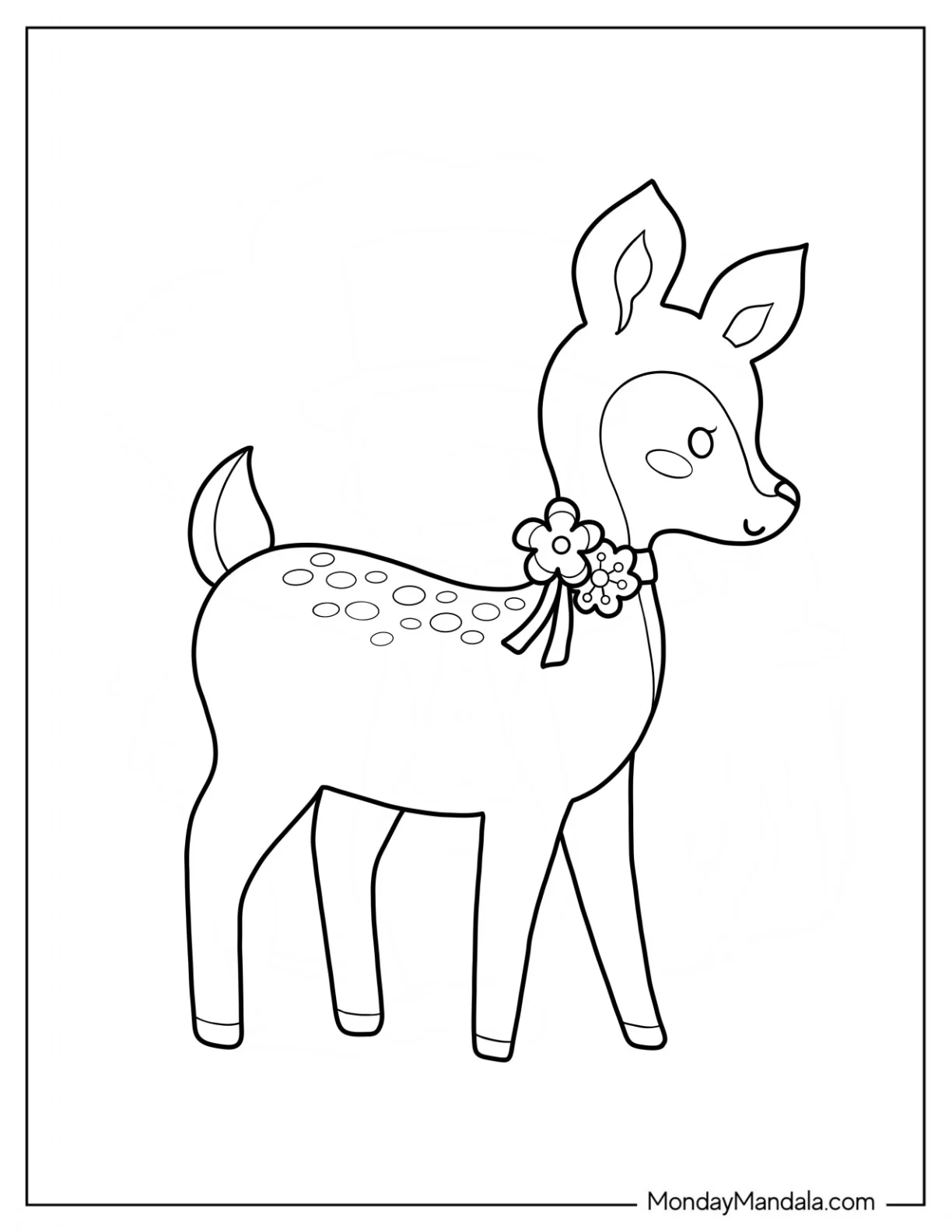 Spring Coloring Page  Deer Outline For Preschoolers coloring page — printable line art