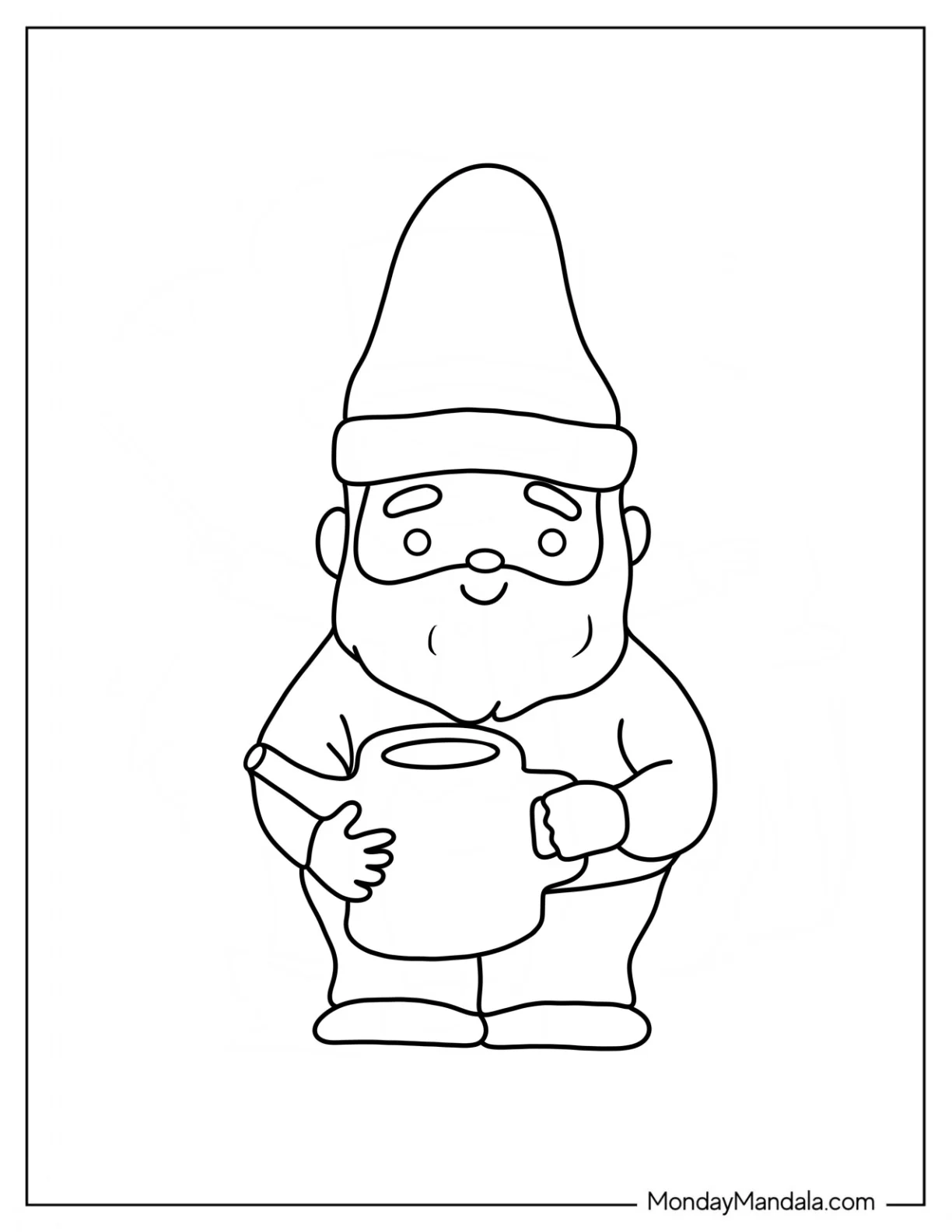 Spring Coloring Page Gnome Outline coloring page