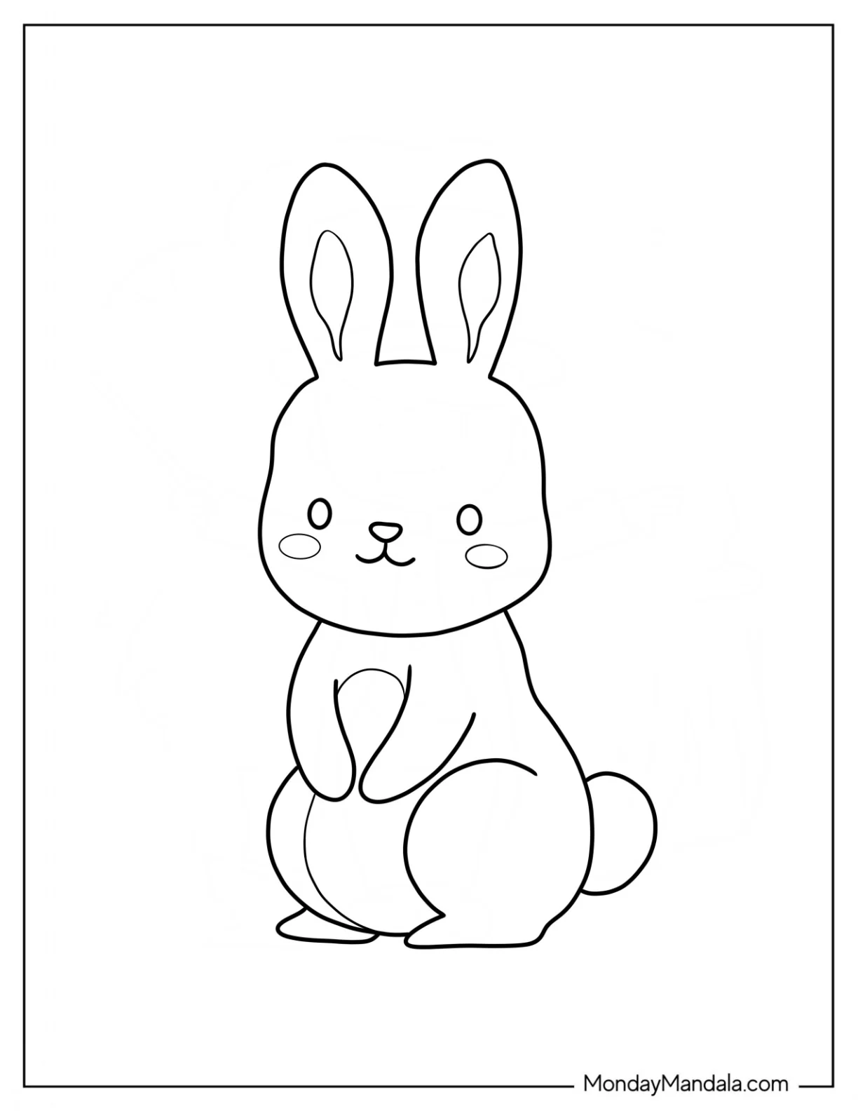 Spring Coloring Page Rabbit Outline Coloring Page For Preschoolers coloring page — printable line art