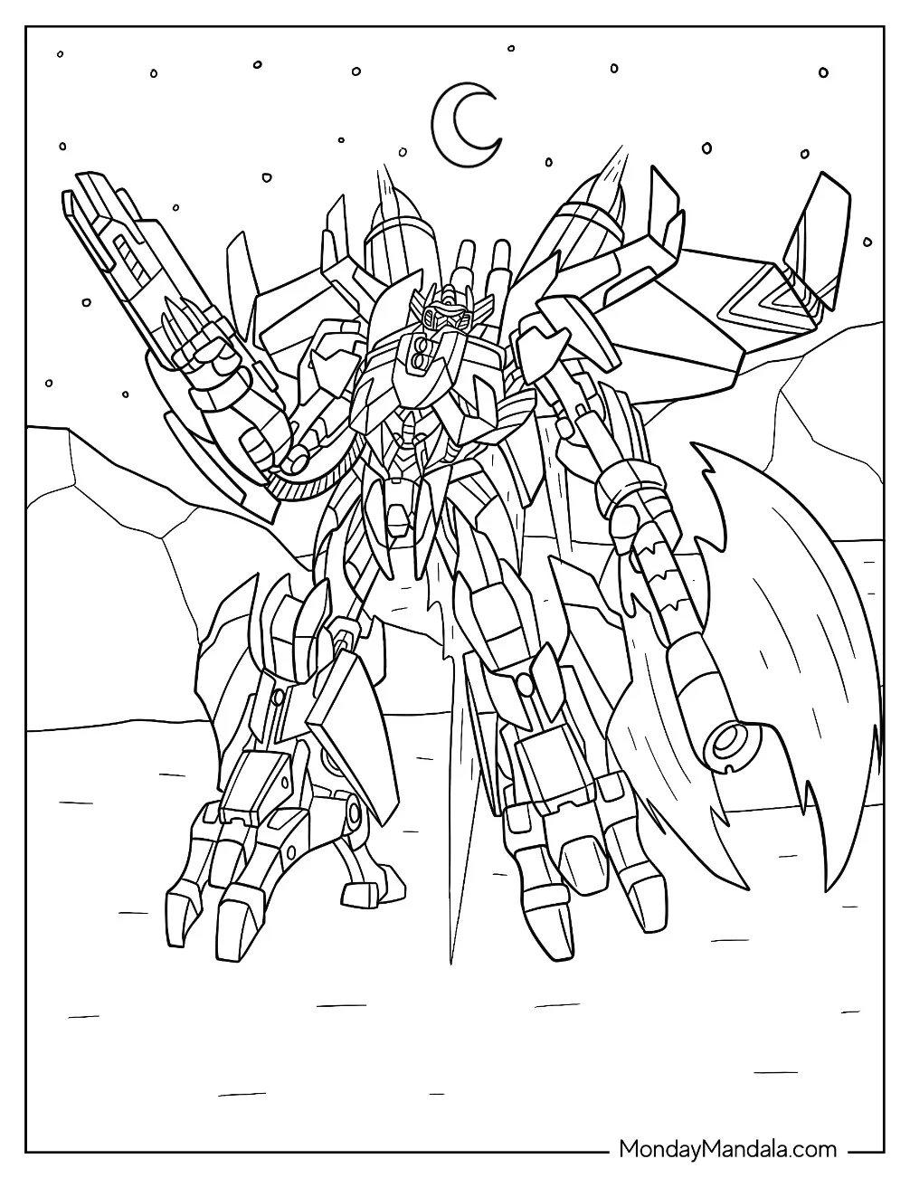 Jetpower Optimus Prime Coloring Page With Giant Axe coloring page