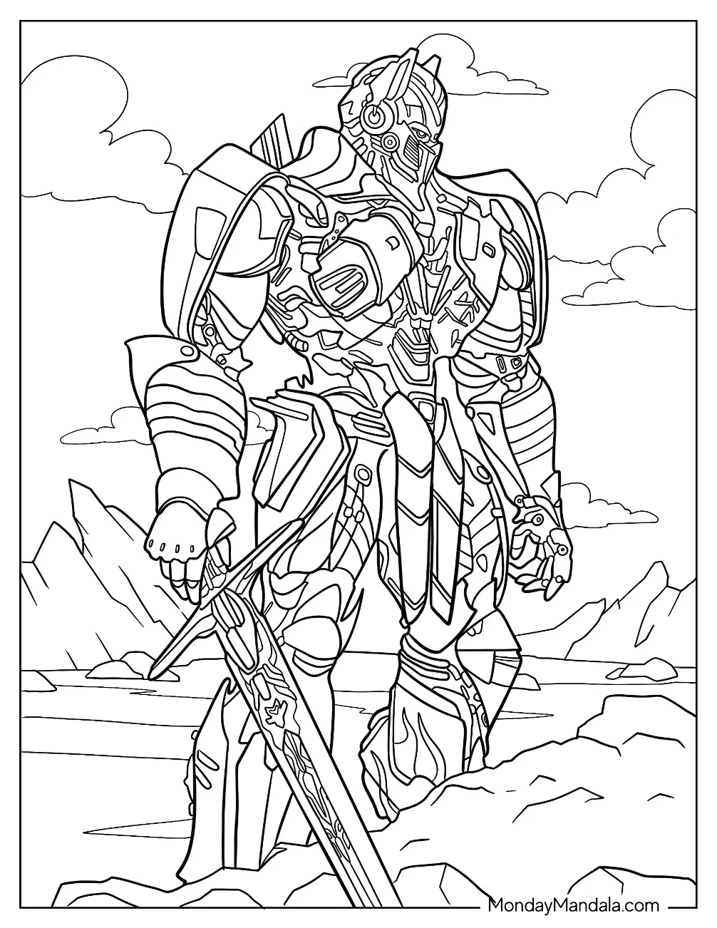 Realistic Optimus Prime Coloring Page From Transformers Movie coloring page
