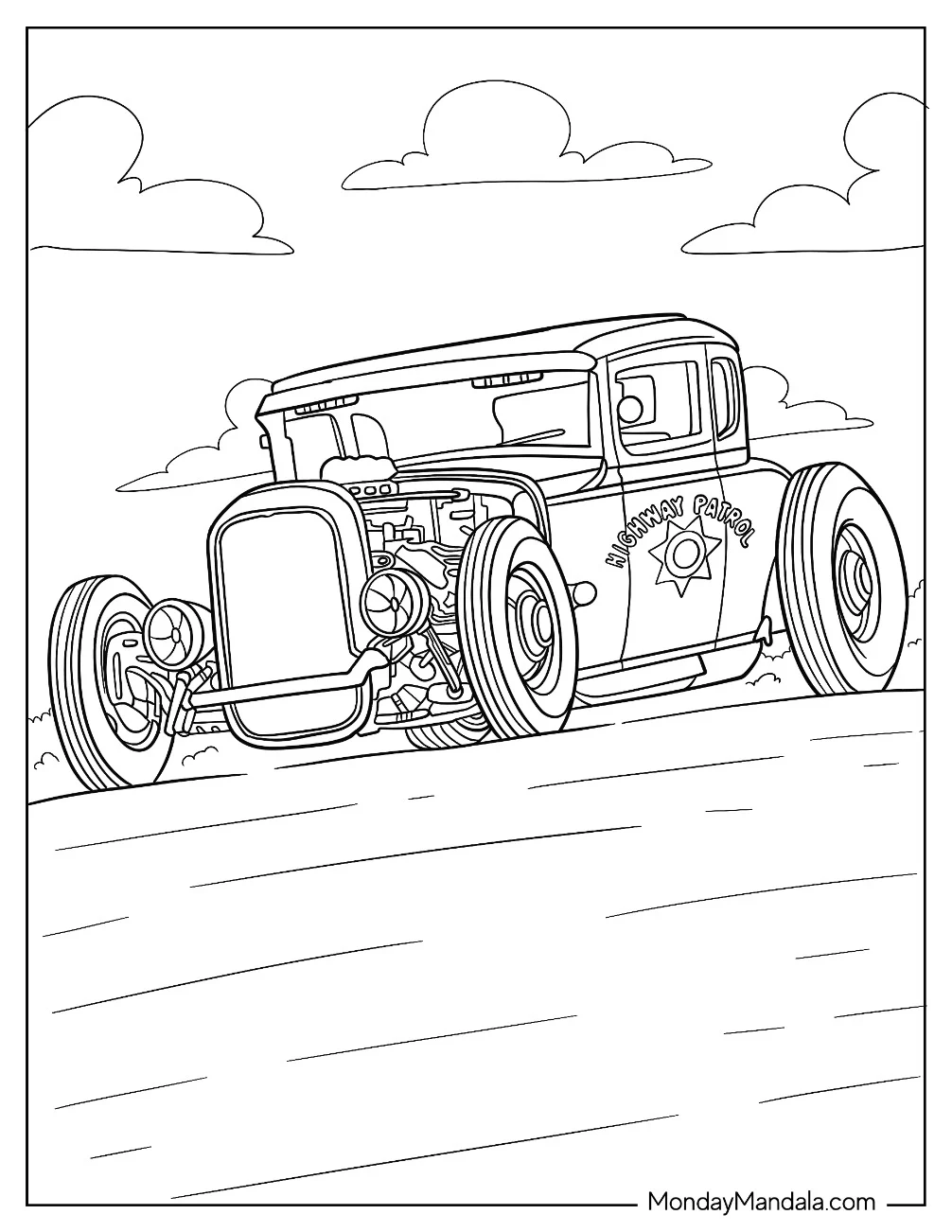 Hot Rod Coloring Page California Highway Patrol coloring page