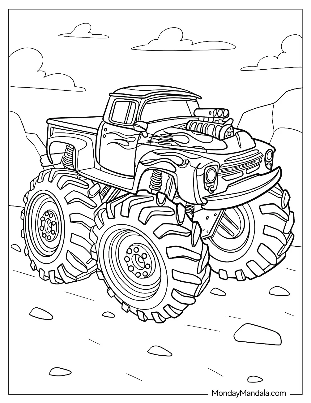 Hot Rod Coloring Page Monster Truck coloring page