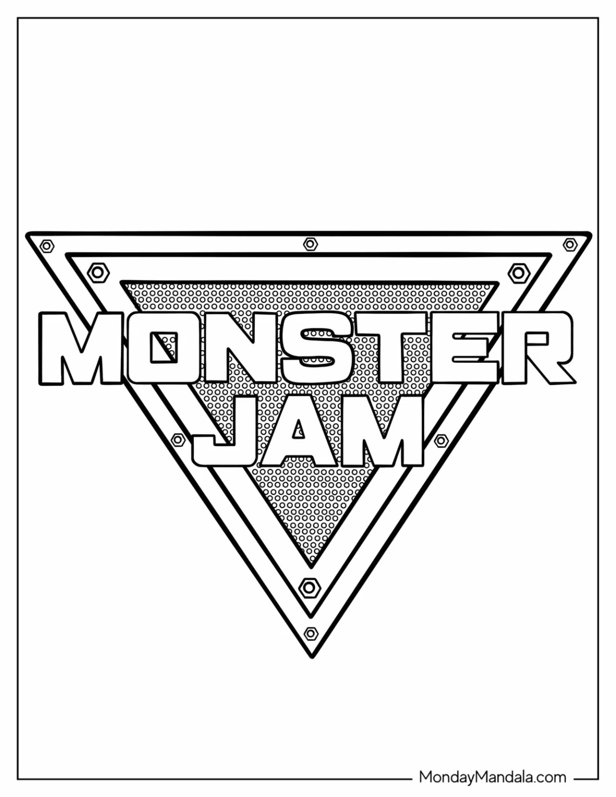 Monster Jam Coloring Page Of Logo coloring page — printable line art