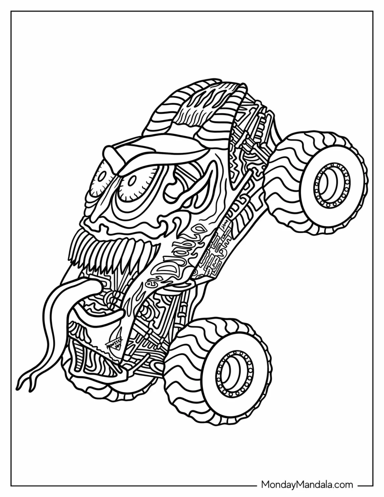 Monster Jam Coloring Page Of Simple El Diablo Truck coloring page