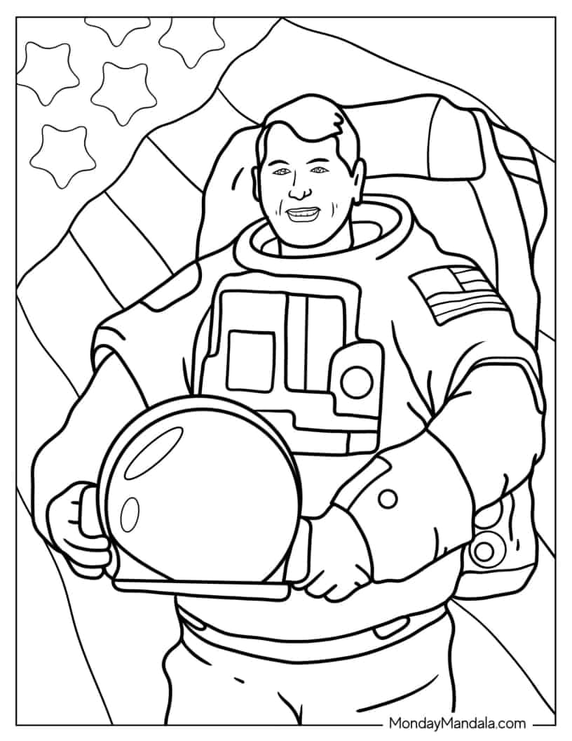 Coloring Page Of NASA Astronaut coloring page