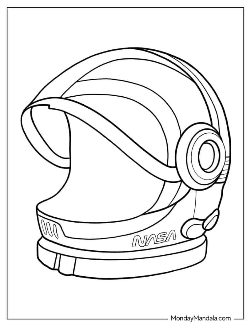 NASA Astronaut Space Helmet To Color coloring page