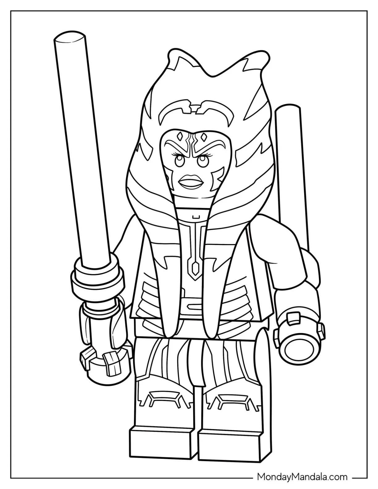 Lego Ahsoka Coloring Page For Kids coloring page