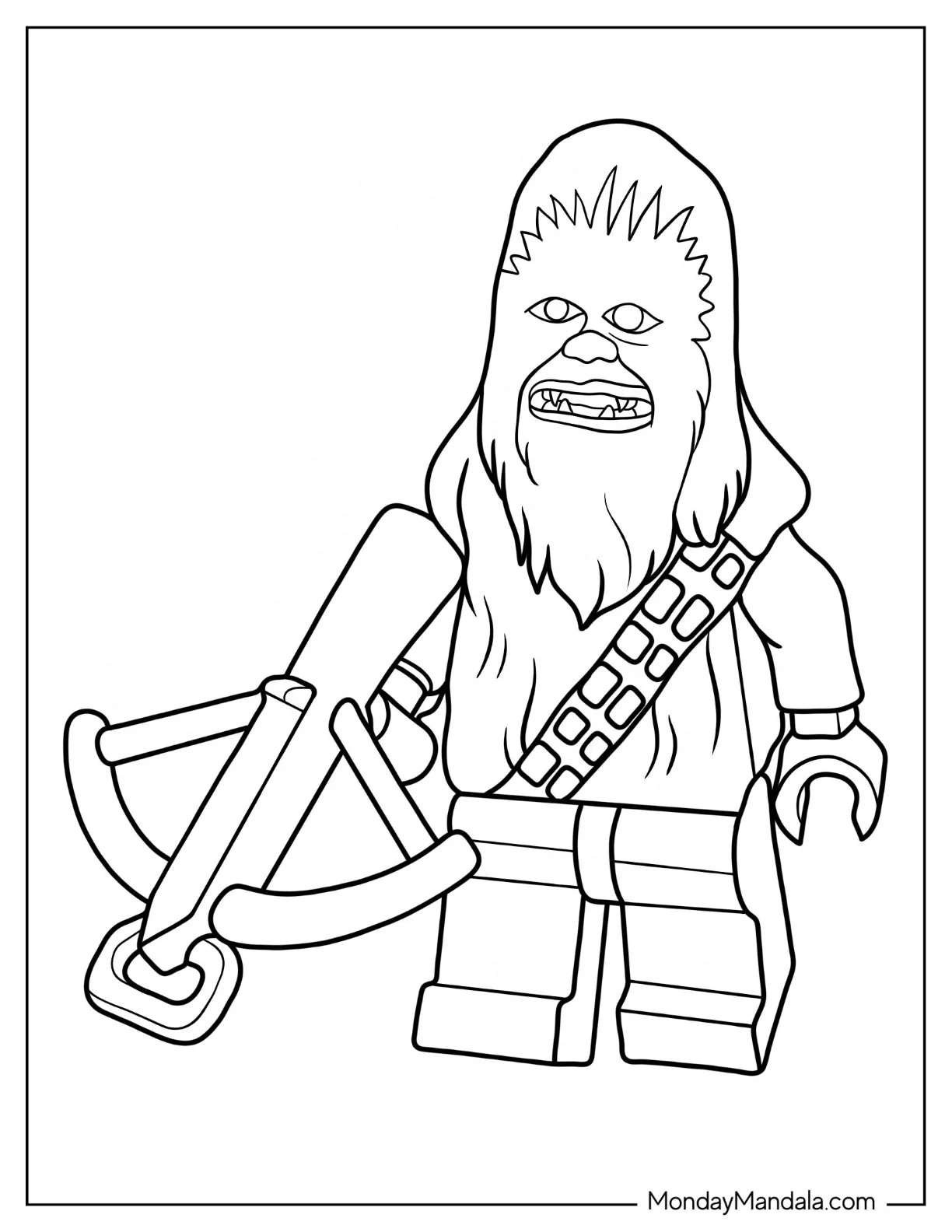 Cute Lego Star Wars Coloring Page Of Chewbacca For Preschoolers coloring page