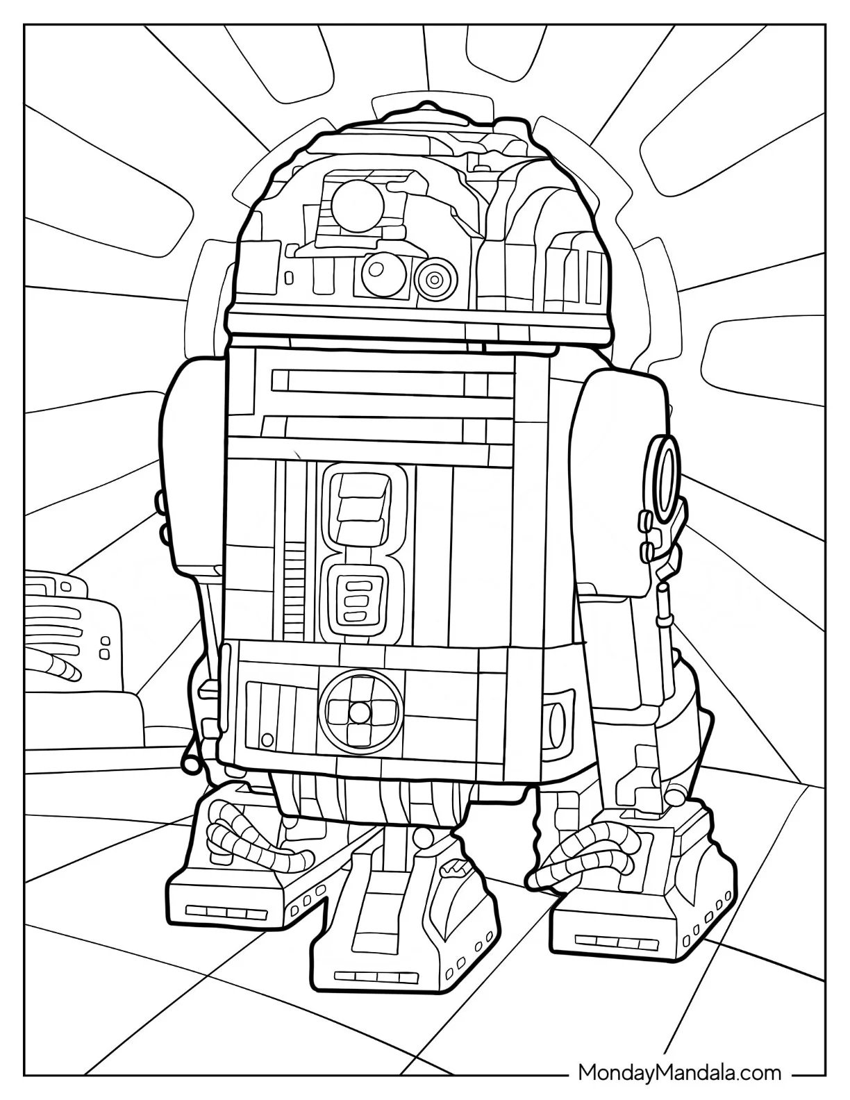 Detailed R2 D2 Lego Star Wars Coloring Page coloring page