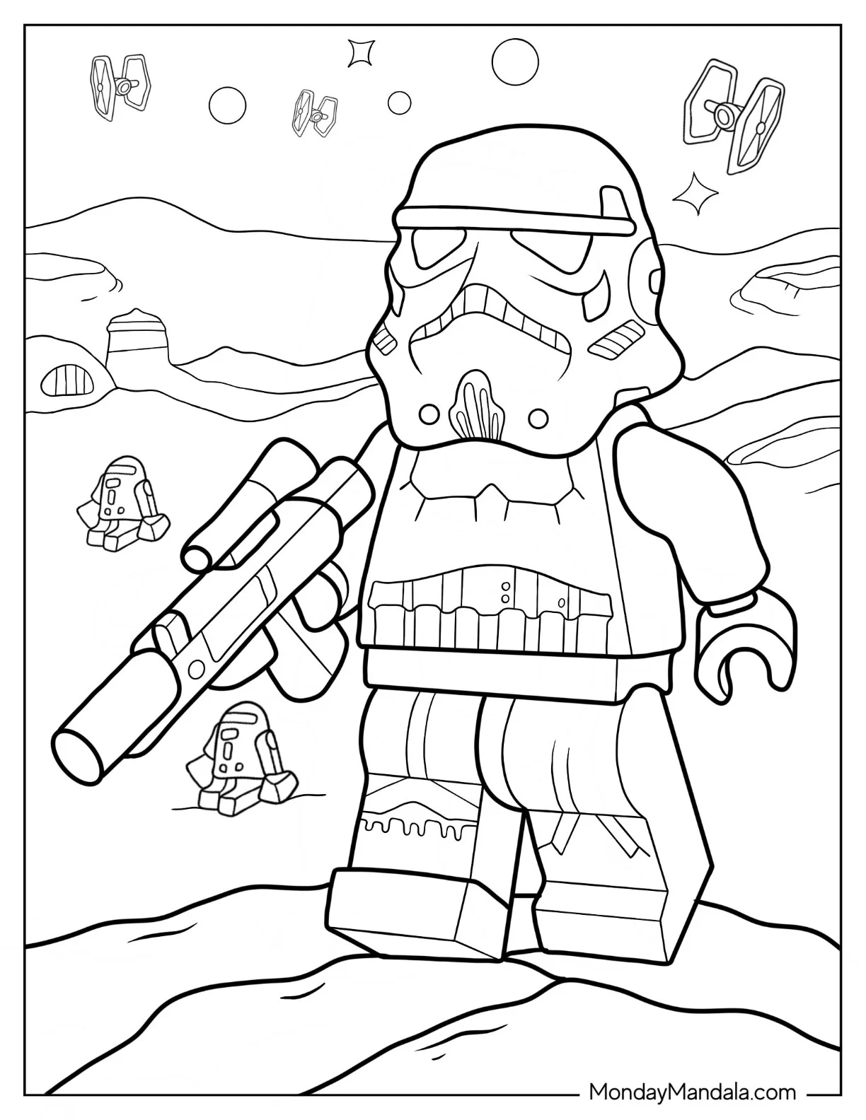 Lego Star Wars Coloring Page Of Star Wars Stormtrooper With Blaster coloring page