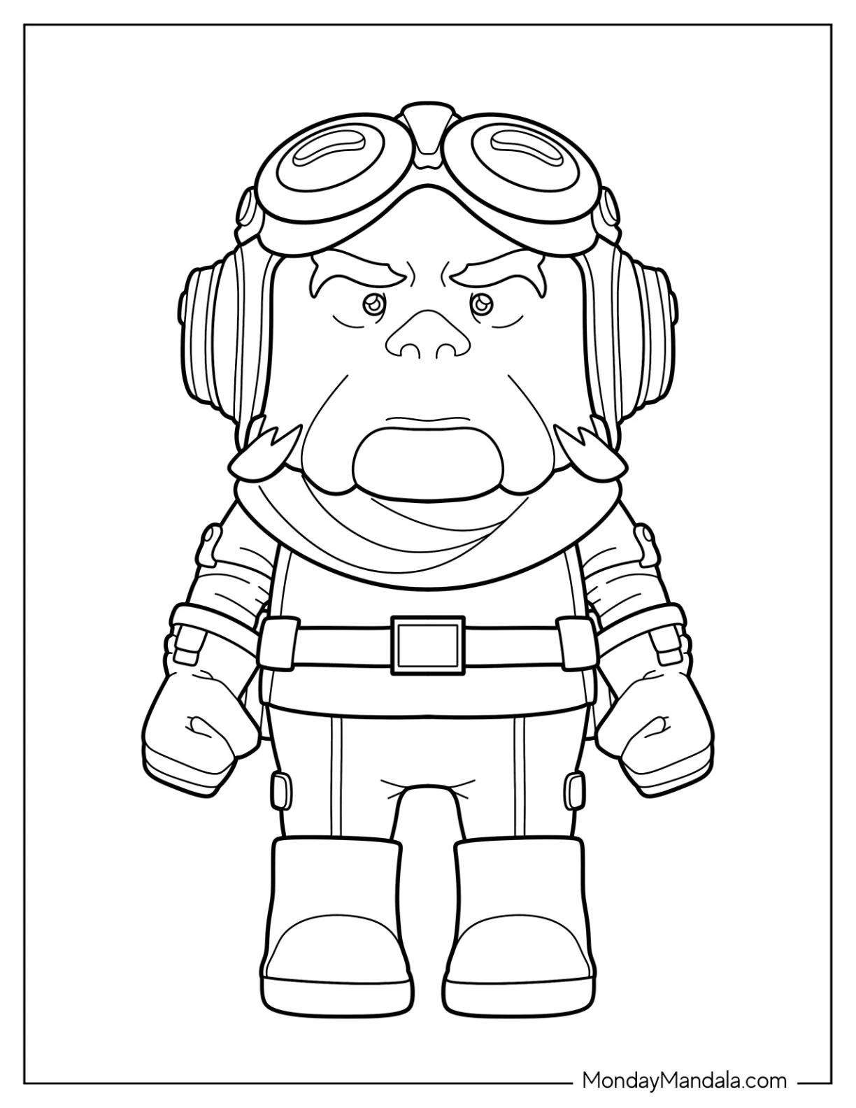 Simple Mandalorian Coloring Page Of Kuiil For Kids coloring page