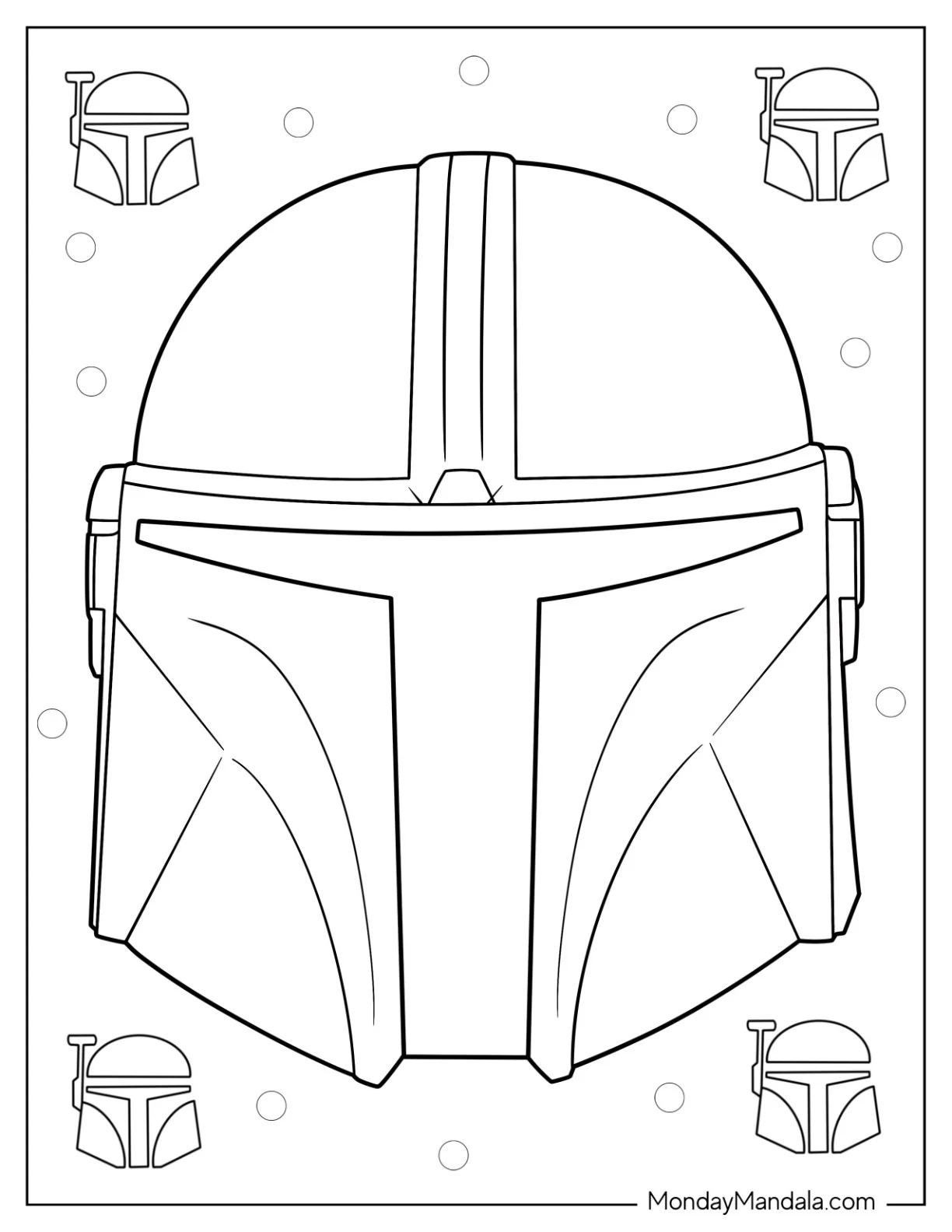 The Mandalorian Coloring Page Of Helmet coloring page