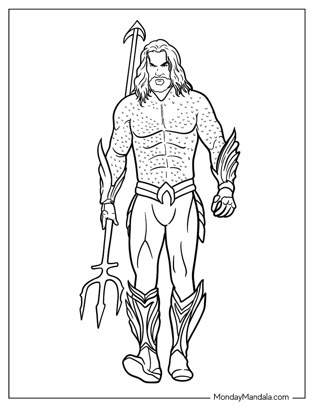 Angry Aquaman Coloring Page Walking For Kids coloring page