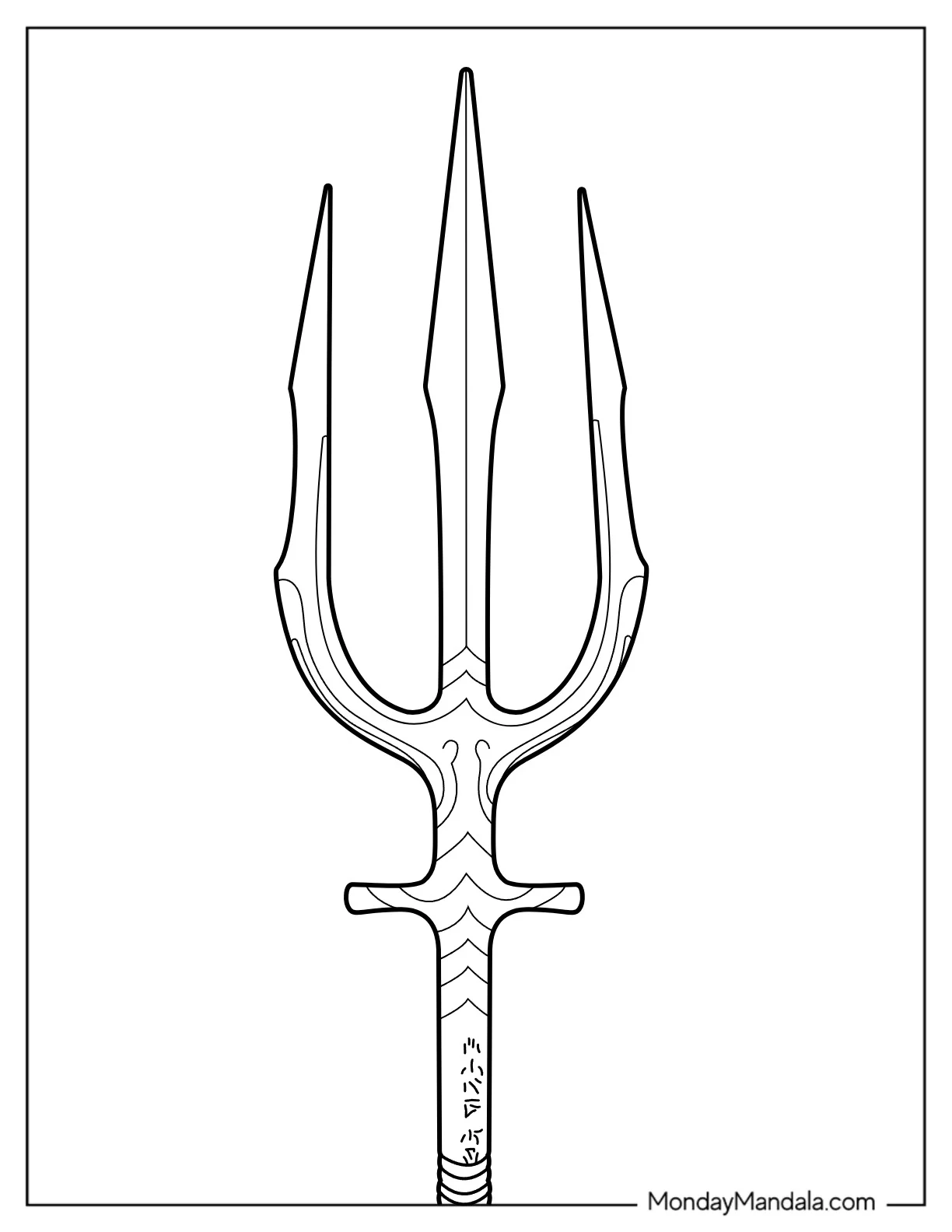 Easy Aquaman Coloring Page  Trident For Kids coloring page