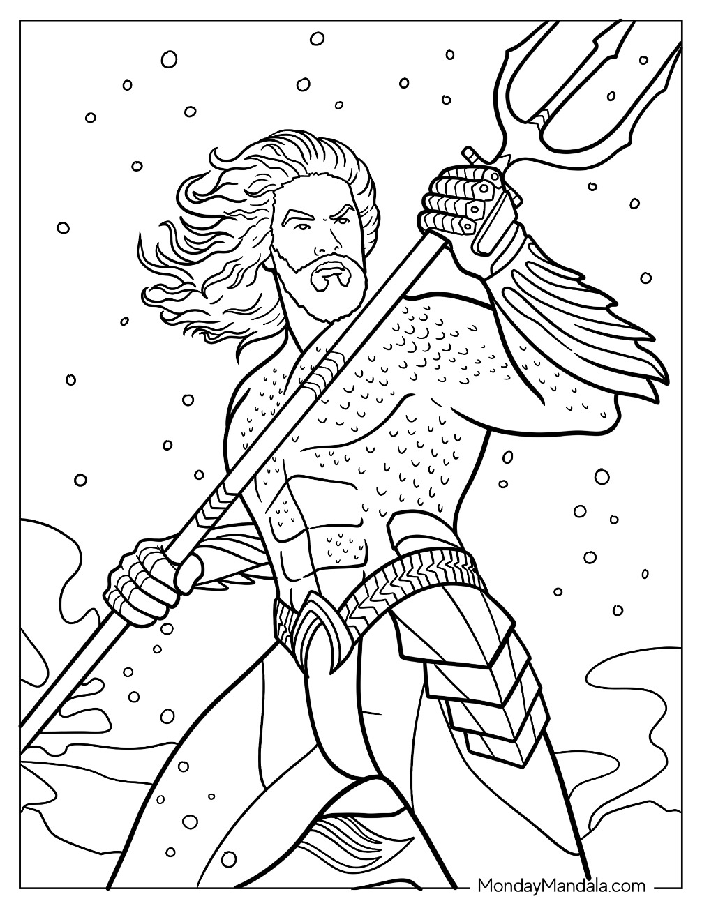 Jason Momoa Aquaman Coloring Page Under The Sea coloring page