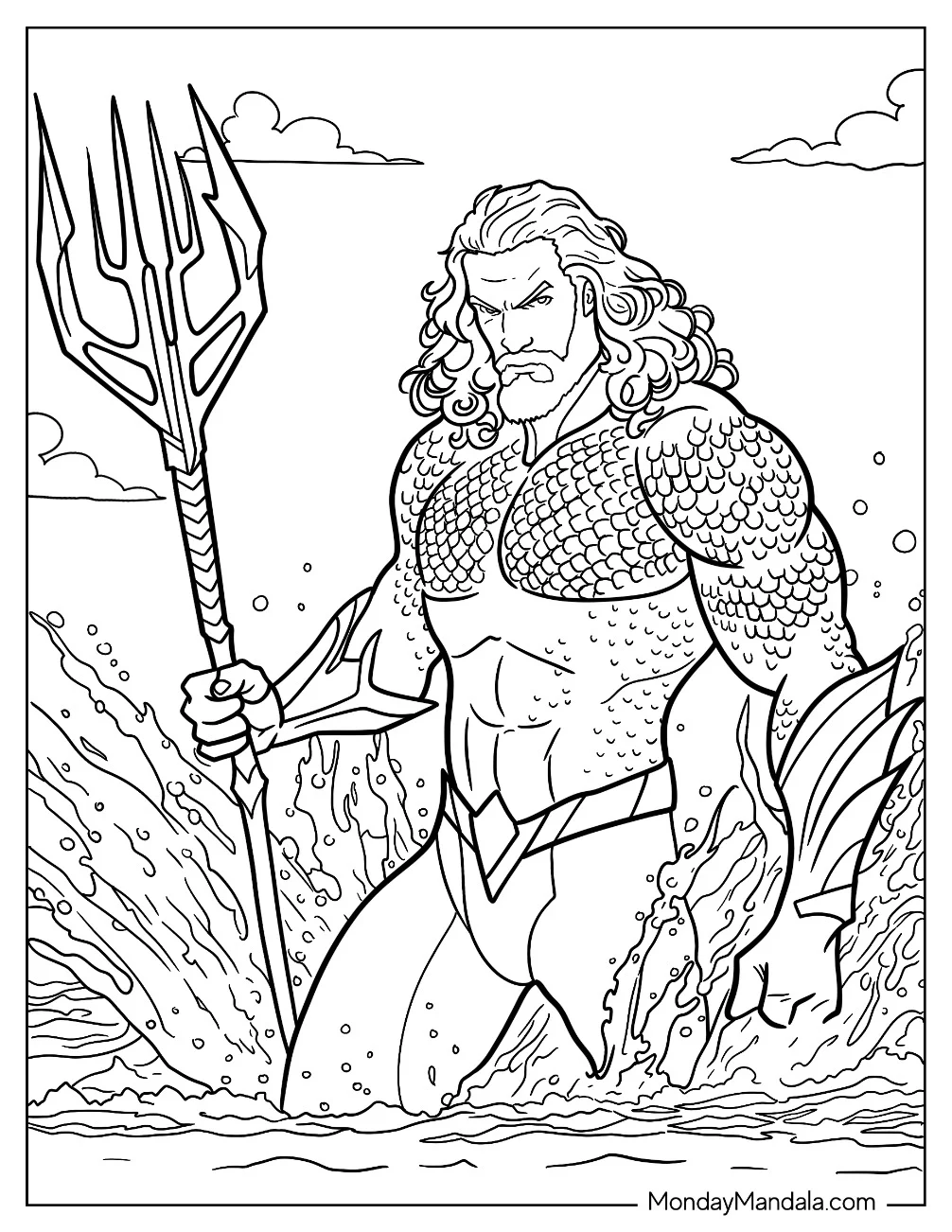 Mighty Aquaman Coloring Page Out Of The Water coloring page