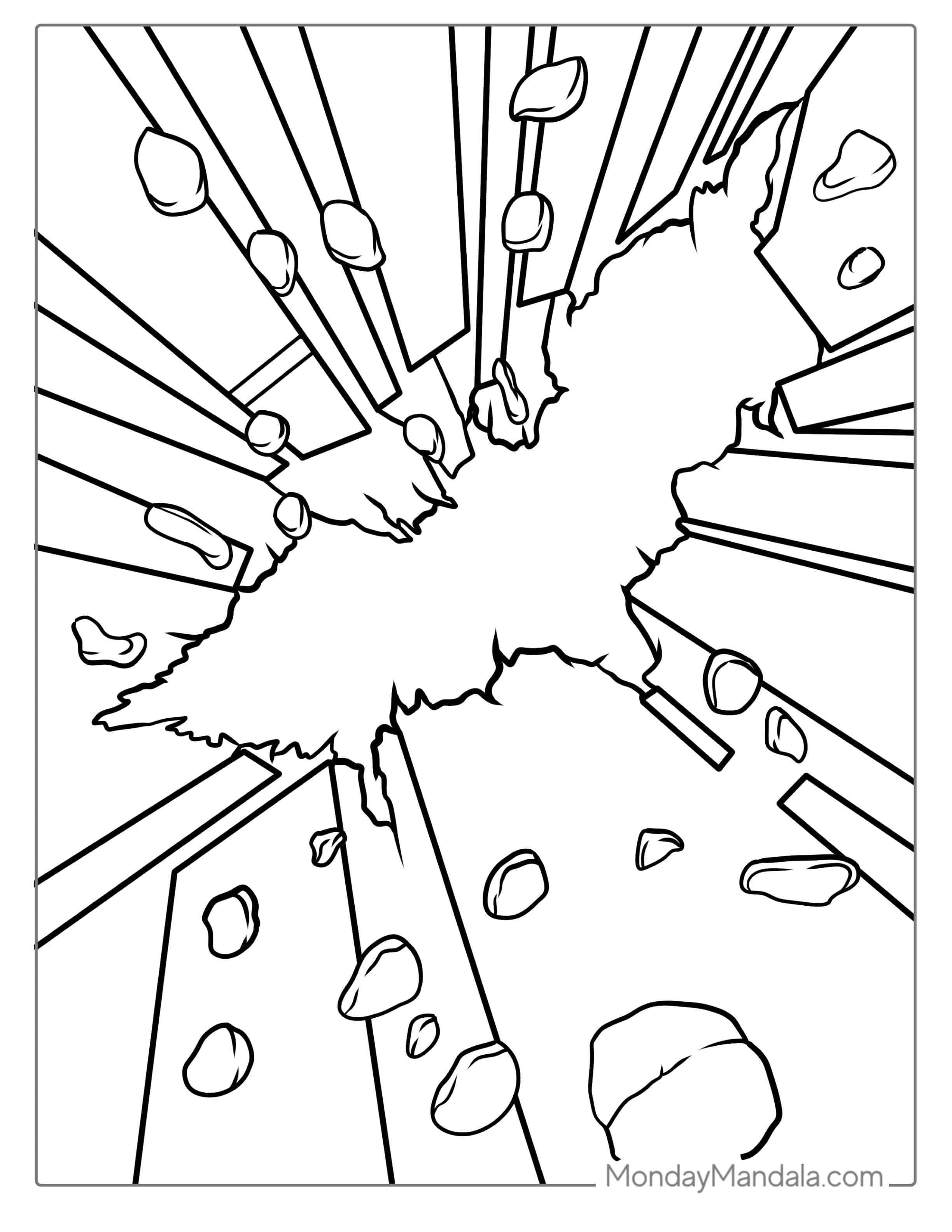 Batman Logo In Building Art Coloring coloring page — printable line art