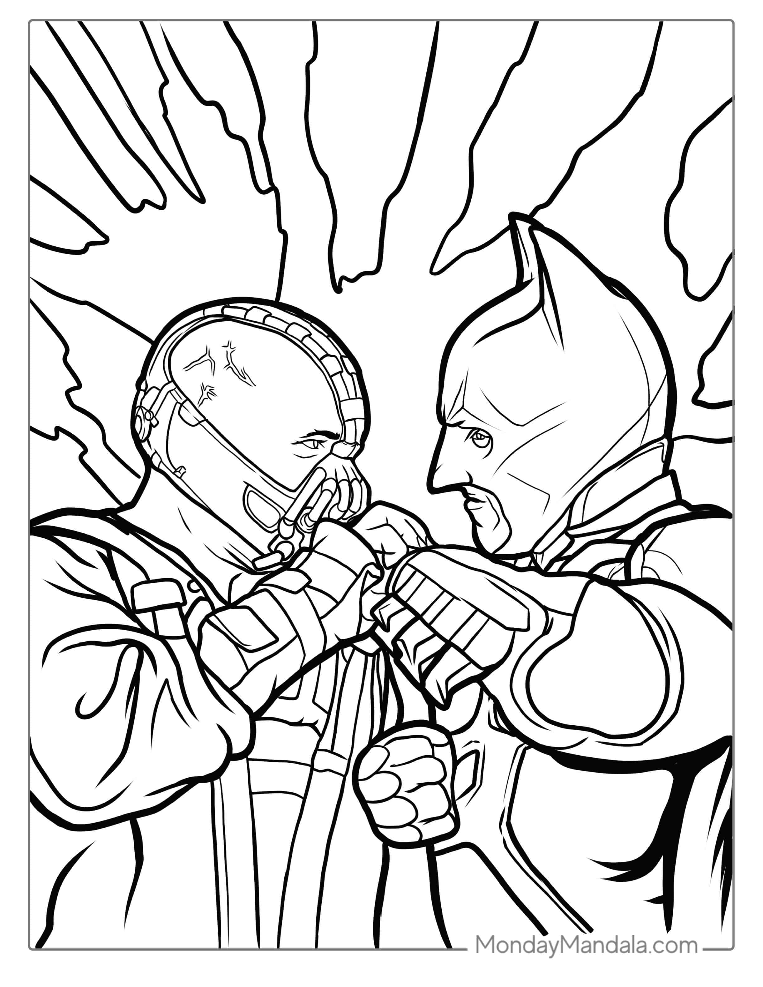Batman Vs Bane Villan Coloring Page coloring page