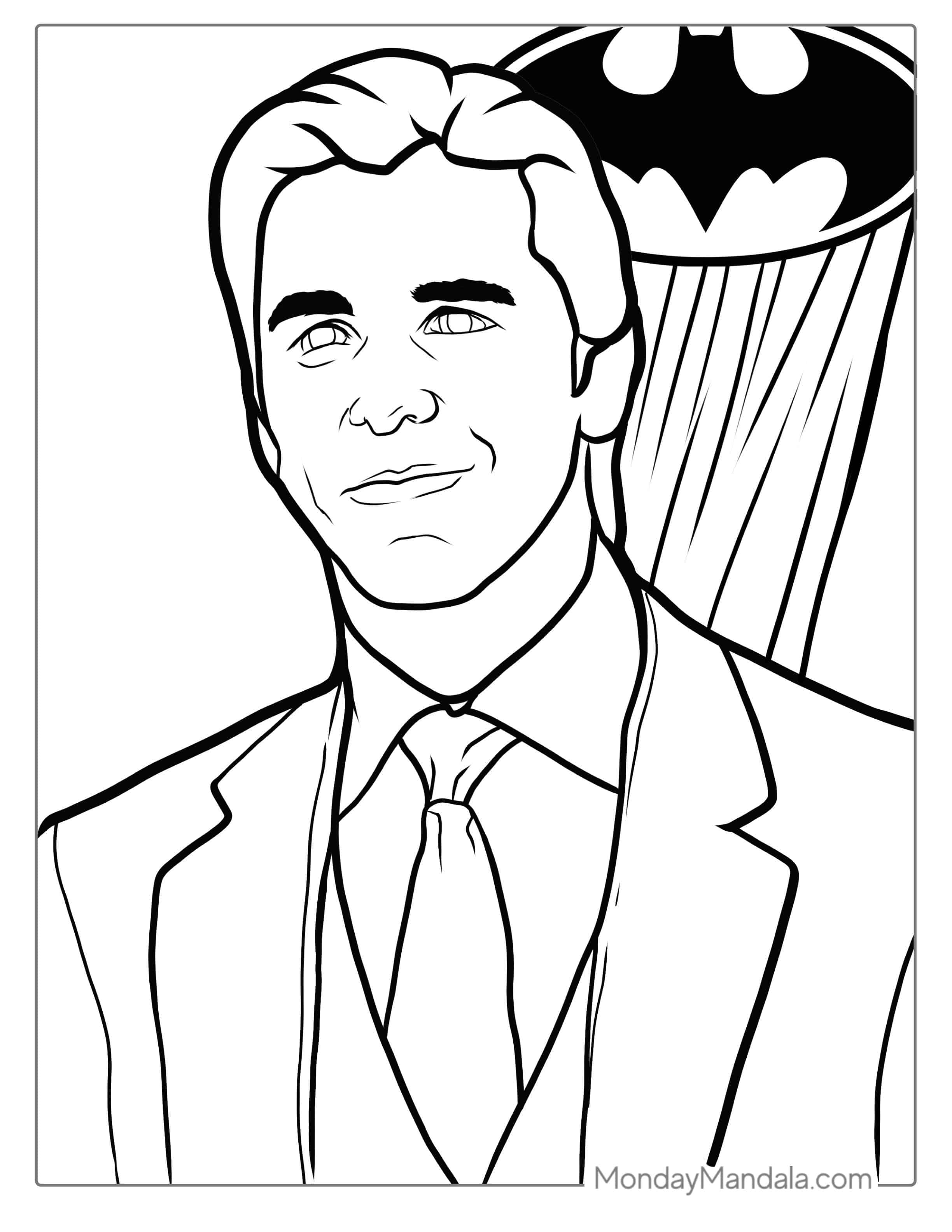 Bruce Banner Played By Christian Bale Coloring coloring page — printable line art