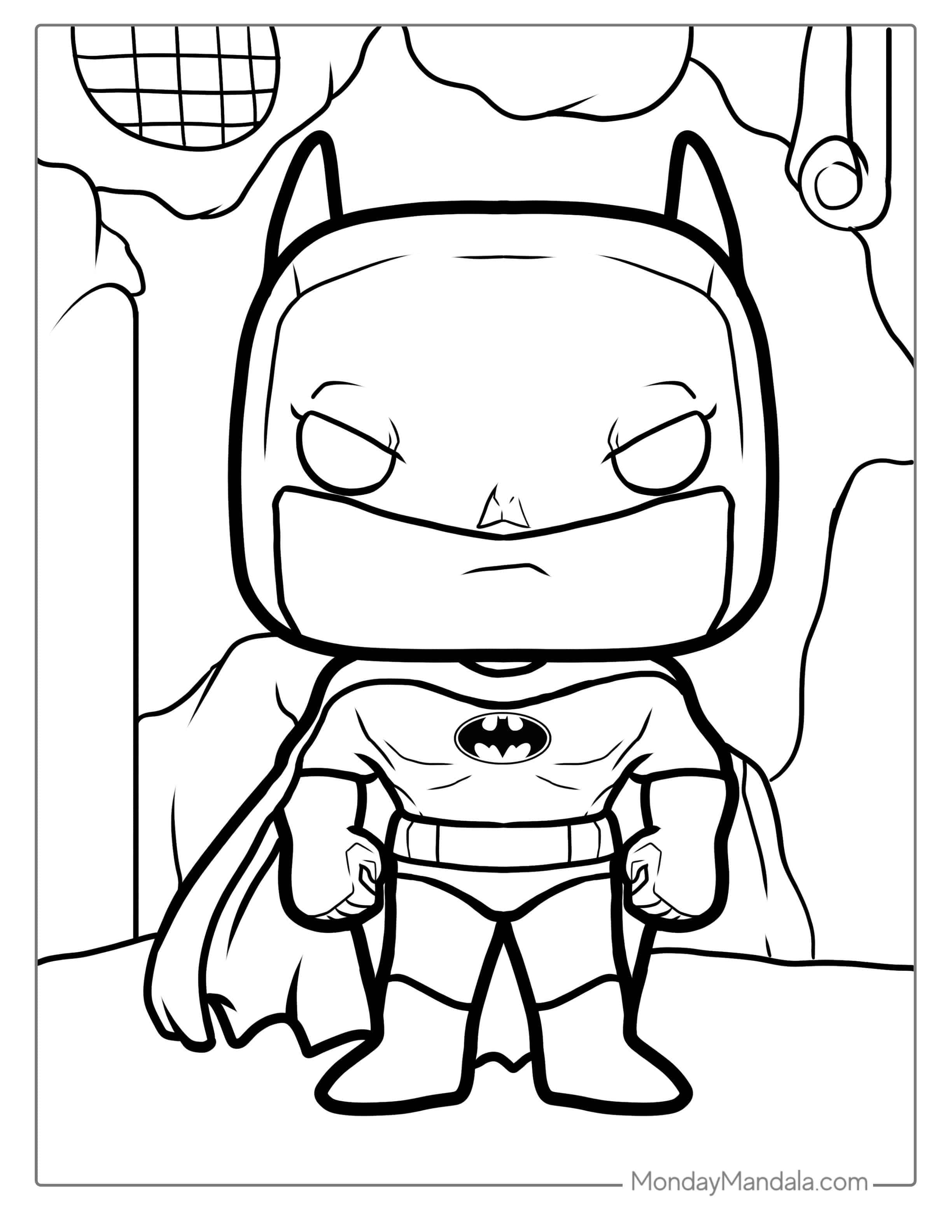 Funko Pop Batman Coloring Page coloring page — printable line art