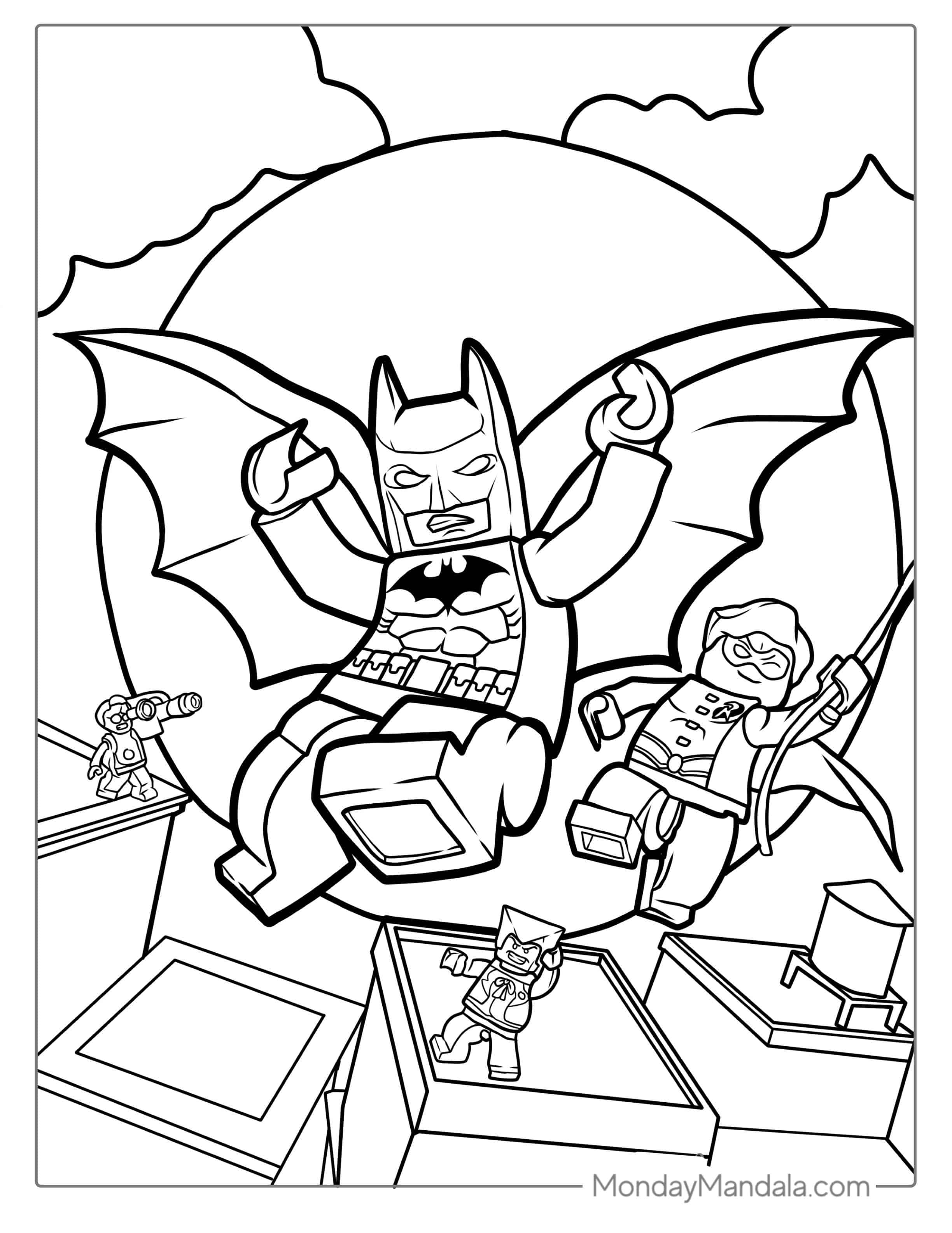 Lego Batman And Robin Fighting Crime Coloring coloring page