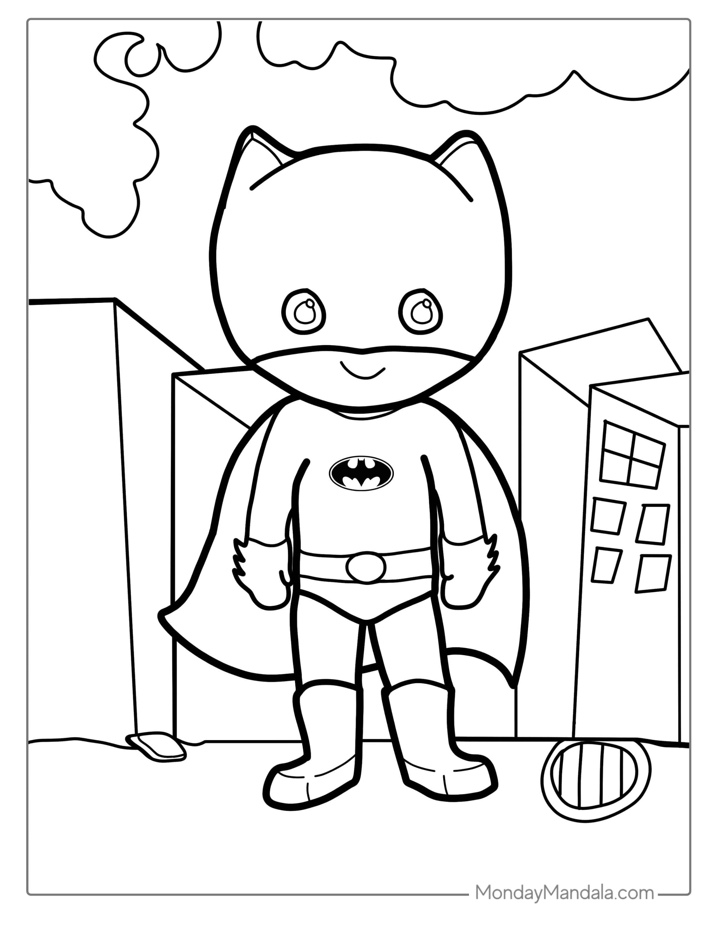 Simple Outline Of Batman To Color coloring page