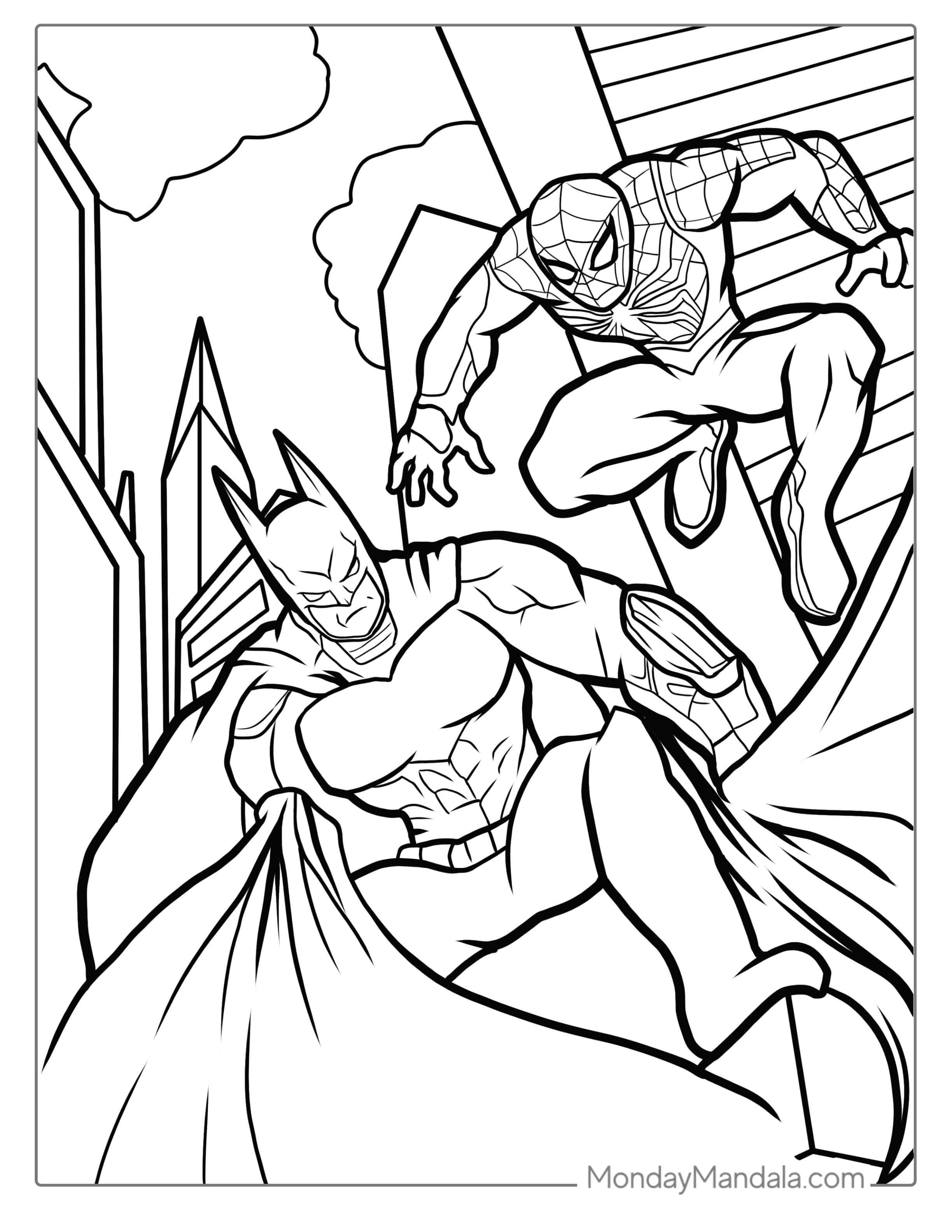 Spider-Man And Batman coloring page