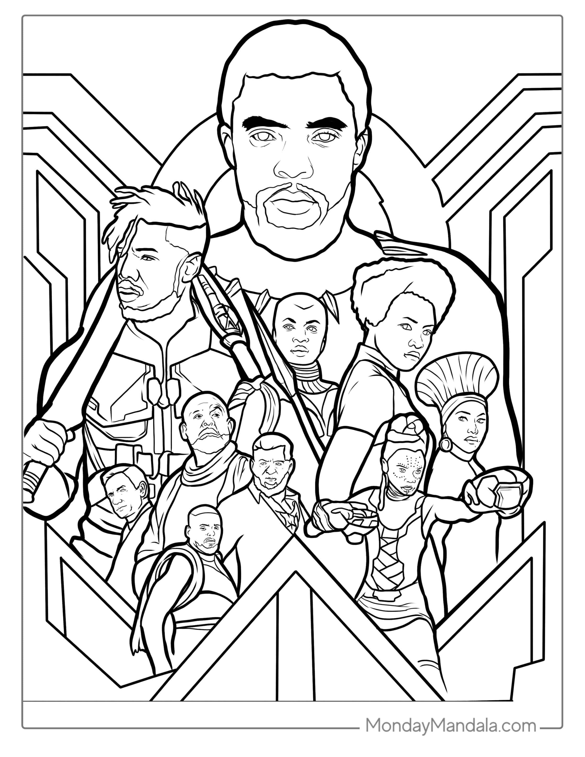 Black Panther Movie Poster Coloring Page coloring page