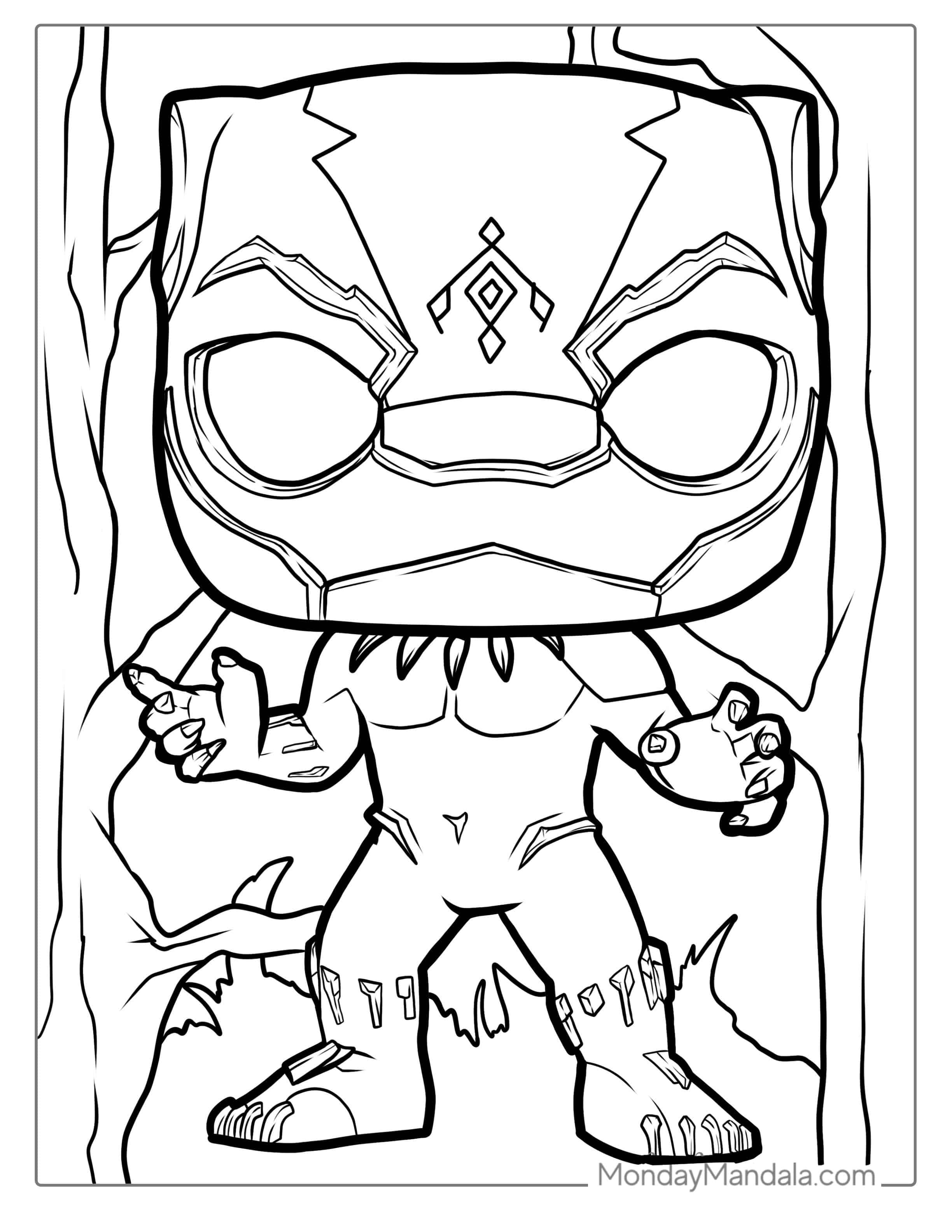 Funko Pop Black Panther Coloring For Kids coloring page