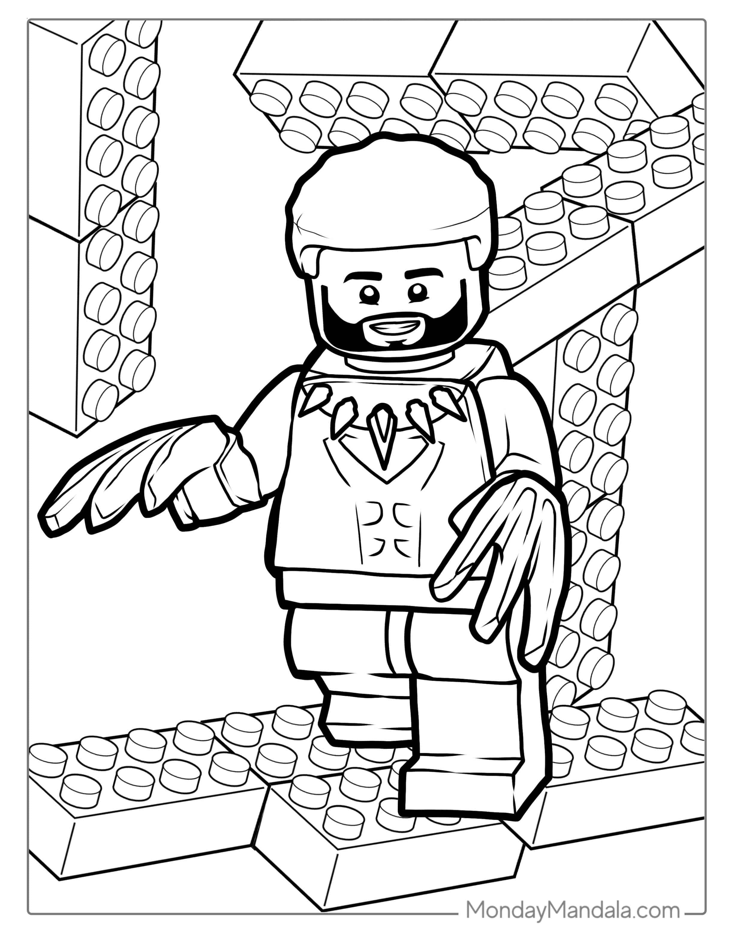Marvel Lego Black Panther Coloring For Kids coloring page