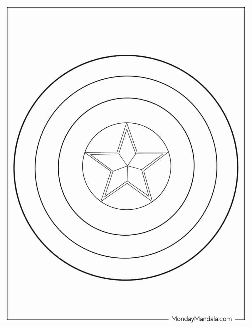 Captain America Shield Coloring Page coloring page