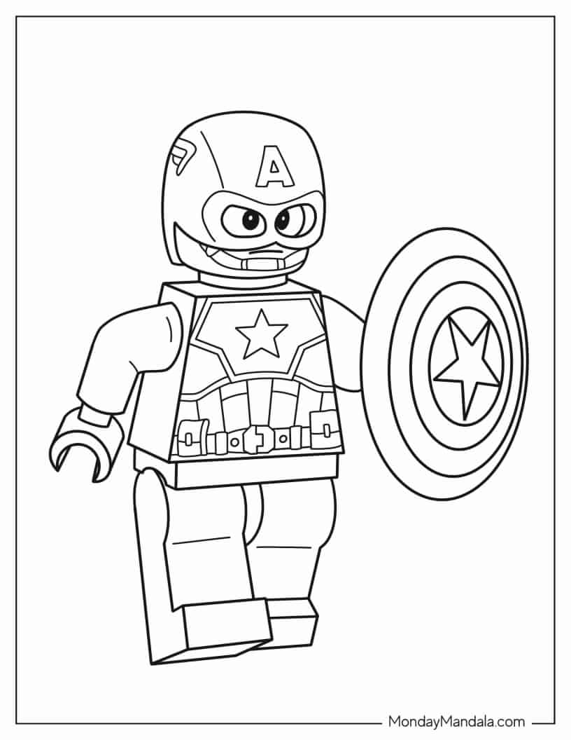 Lego Captain America Coloring Page coloring page