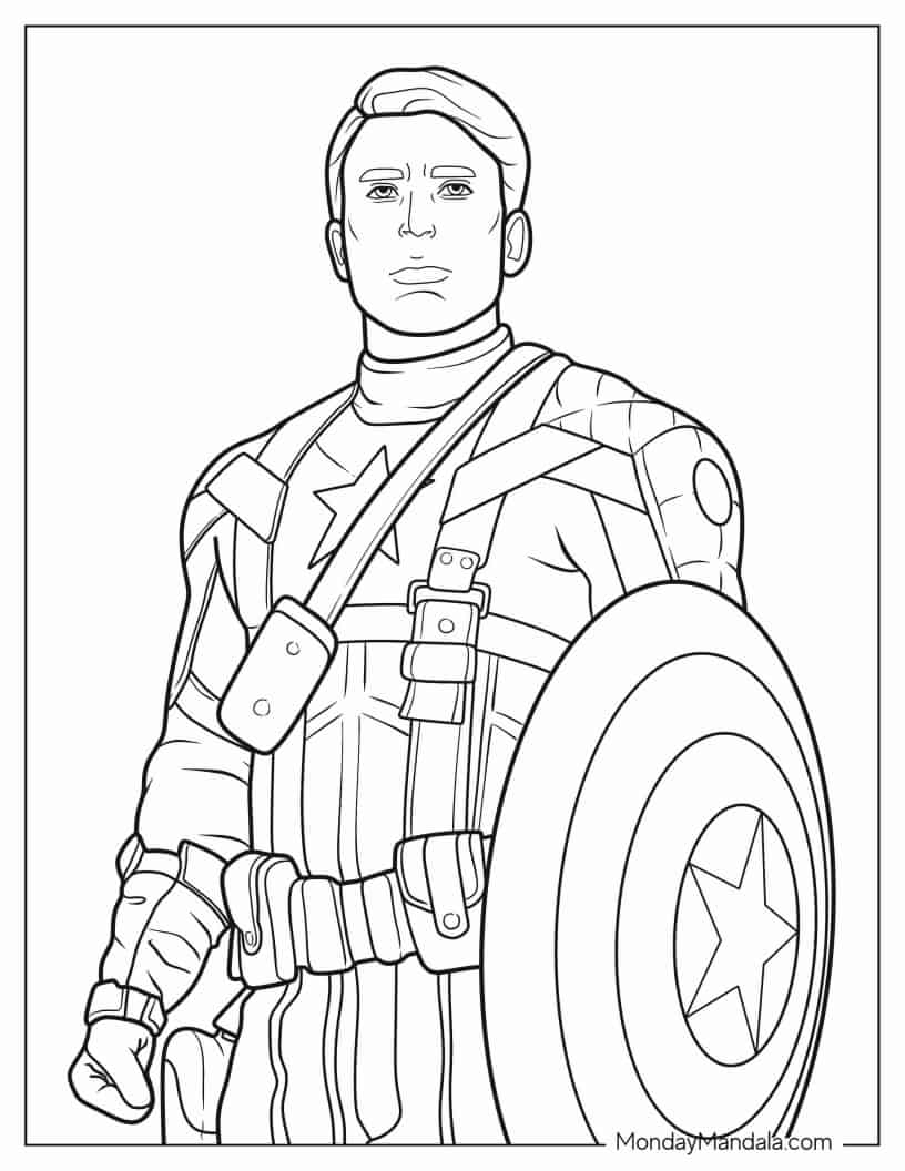 Steve Rogers As Captain America coloring page