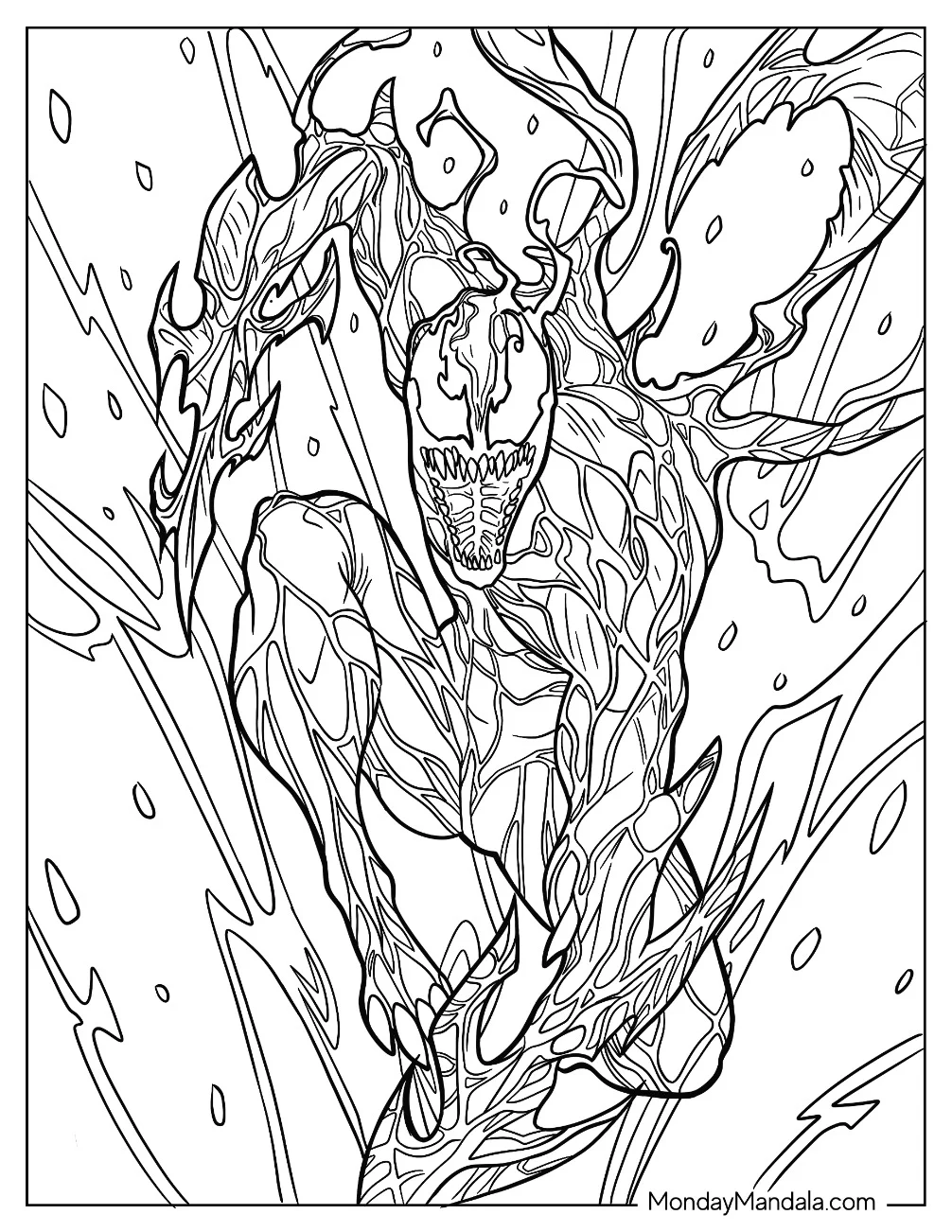 Carnage Coloring Page In Iconic Pose coloring page