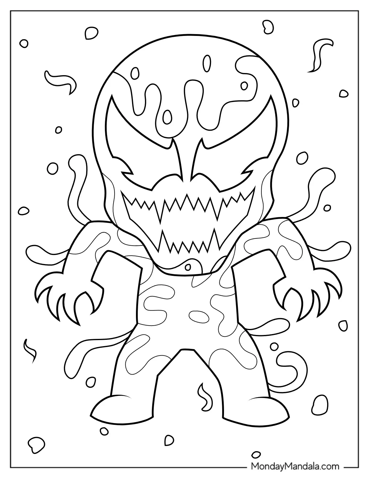 Easy Chibi Carnage Coloring Page For Kids coloring page