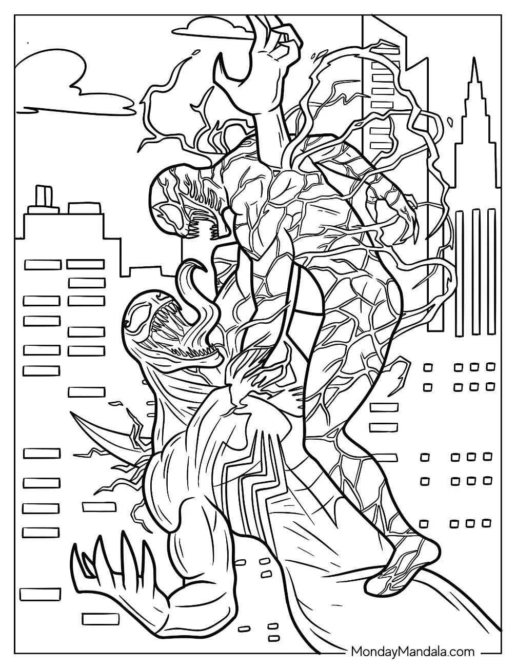Venom Piercing Carnage Coloring Page coloring page