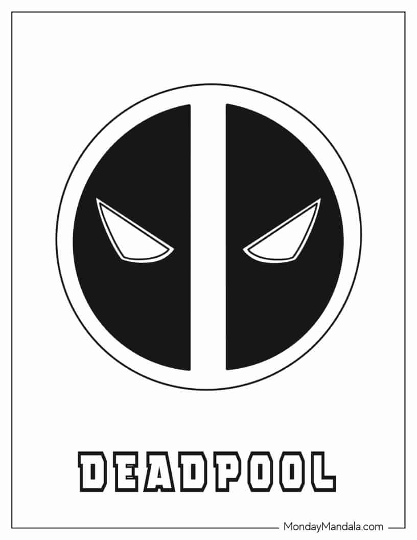 Deadpool Logo Coloring Page coloring page