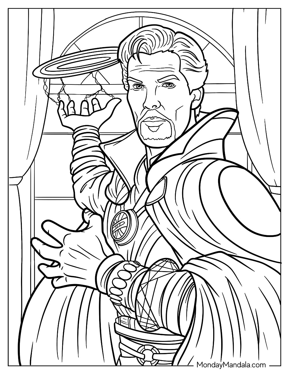 Benedict Cumberbatch As Doctor Strange Coloring Page coloring page — printable line art