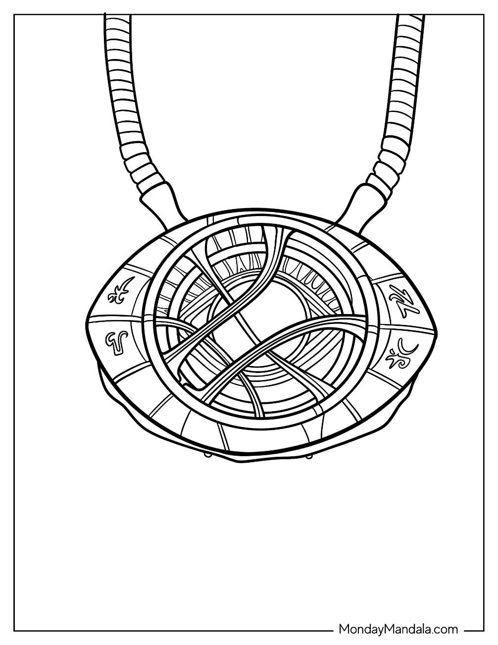Doctor Strange Coloring Page The Eye of Agamotto Amulet coloring page