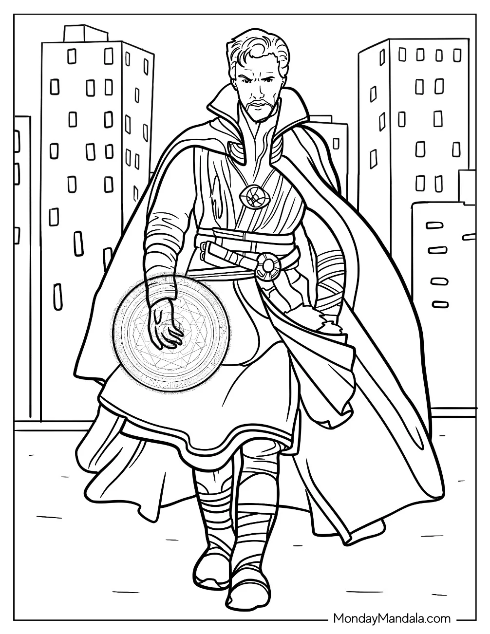 Doctor Strange Coloring Page Using Eldritch Magic coloring page
