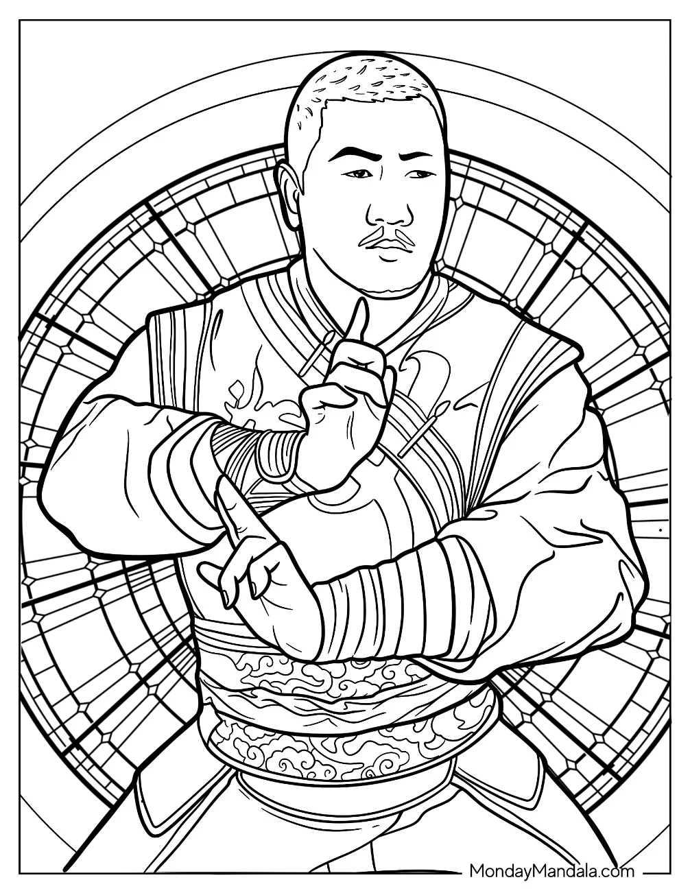 Doctor Strange Coloring Page Wong Summoning An Inter Dimensional Portal coloring page