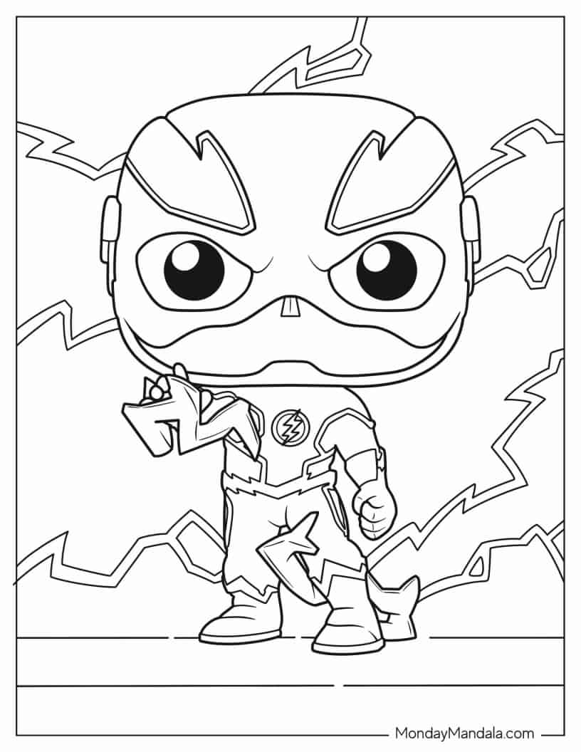 Cute Funko Pop Flash To Color coloring page