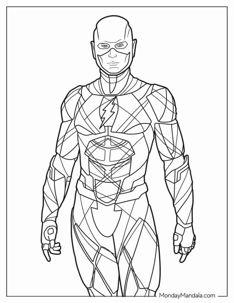 DC The Flash To Color coloring page — printable line art