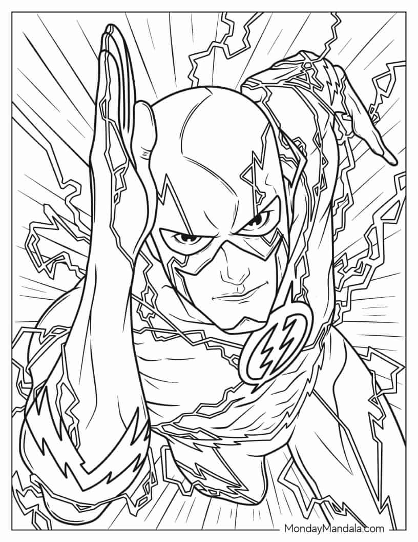 Detailed Full Page Flash coloring page