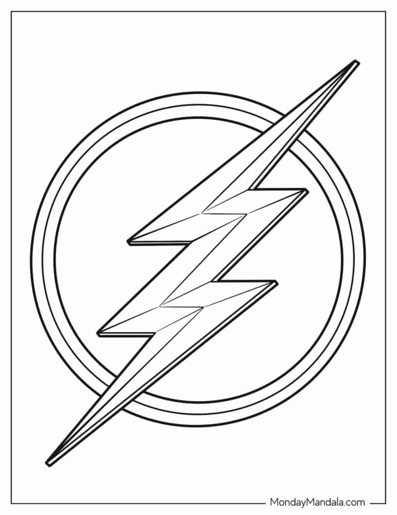 Flash Logo To Color coloring page