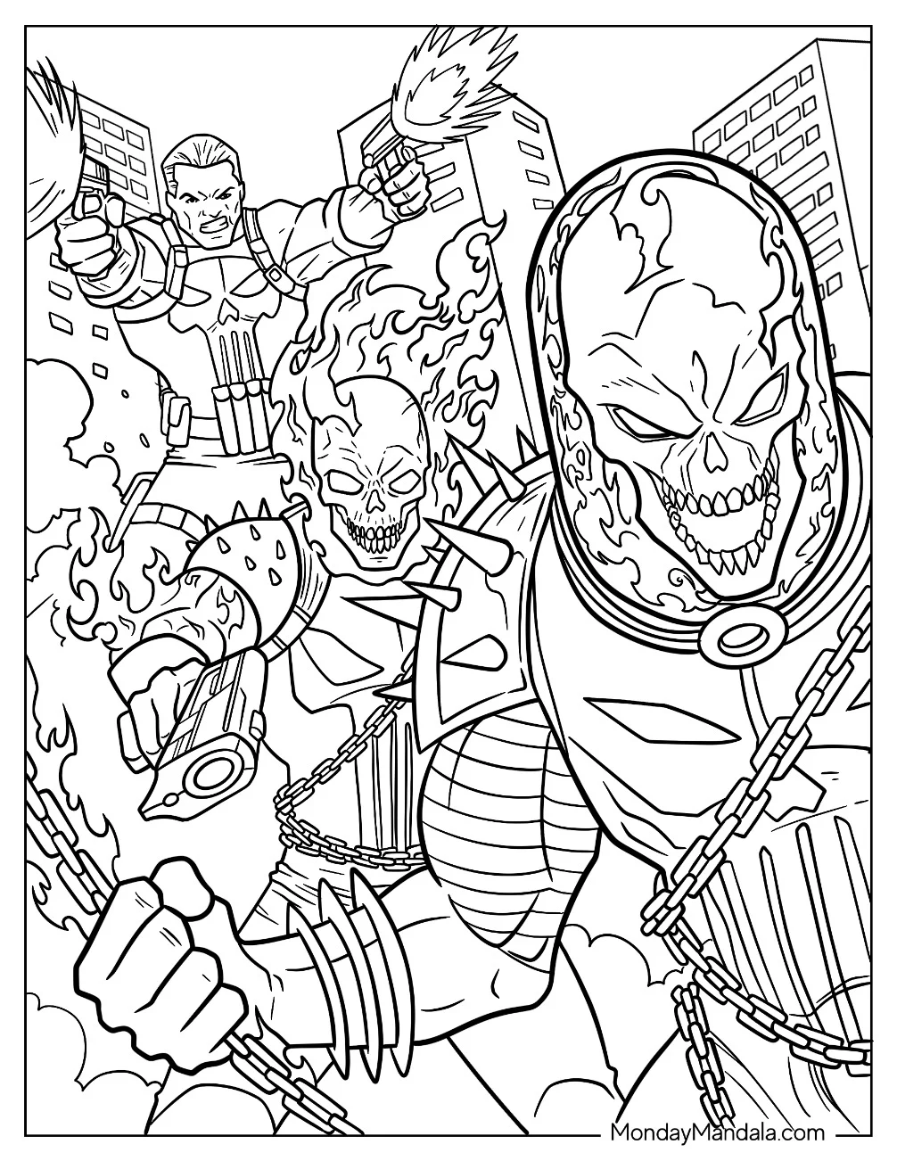 Frank Castle Cosmic Ghost Rider Coloring Page coloring page — printable line art
