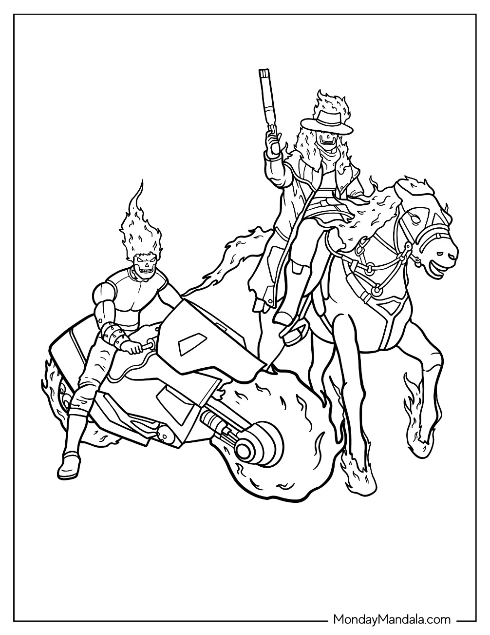 Ghost Rider Danny Ketch And Carter Slade coloring page